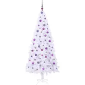 vidaXL Kunstkerstboom met 300 LED Wit 210 cm PVC en Staal