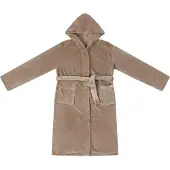 vidaXL Badjas Hoodie Camel L Flanel