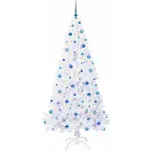vidaXL Kunstkerstboom met 300 LED Wit 210 cm PVC en Staal