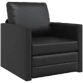 vidaXL Slaapbank vloermodel 2-in-1 112x174x55 cm kunstleer zwart