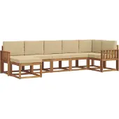 vidaXL Buiten bank set 7 st Natuurlijk en Beige