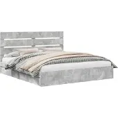 vidaXL Opbergbed met lade Beton Grijs 200 x 200 cm Bewerkt hout