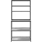 vidaXL Keukenplank 5-laags 80 x 40 x 168 cm Bewerkt hout Grijs Sonoma