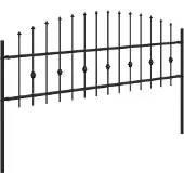 vidaXL Spike Fence ASTEN 200 x 110 cm Gepoedercoat staal Zwart