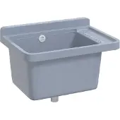 vidaXL Wasbak wandgemonteerd 50x35x24 cm hars grijs