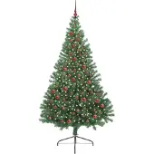 vidaXL Kunststof Voorverlichte Kerstboom met 300 LED Groen 210 cm PVC