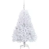 vidaXL Kunstmatige Hinged Kerstboom Wit 120 cm PVC en Staal