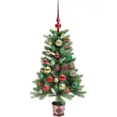 vidaXL Kerstboom met 150 LED met standaard Groen 90 cm PE