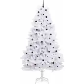 vidaXL Kunstmatige Hinged Kerstboom Wit 300 cm PVC en Staal