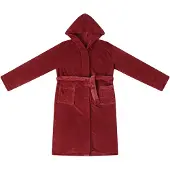 vidaXL Badjas Hoodie Bordeaux Rood XXXL Flanel