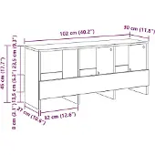 vidaXL Tijdschriftenrek Grijs Sonoma 102 x 30 x 45 cm