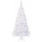 vidaXL Kunstkerstboom met 300 LED Wit 210 cm PVC en Staal