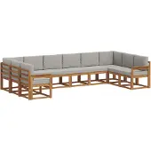 vidaXL Buiten bank set 10 st Natuurlijk en Licht Grijs
