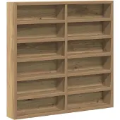 vidaXL Display Kast Muurmontage Artisan Eiken 60 x 8,5 x 58 cm