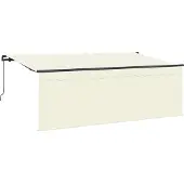 vidaXL Uitschuifbare luifel Crème 400 x 200 cm Polyester en Aluminium