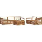 vidaXL Buiten bank set 6 st Naturel Massief Acacia Hout