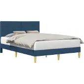 vidaXL Bedframe met hoofdeinde Blauw 160 x 200 cm Stof