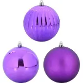 vidaXL Kerstbal Set XXL 3 st Lila Ø 25 cm Kunststof LED's