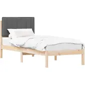 vidaXL Bedframe met Gevoerde Hoofdbord Donkergrijs 80 x 200 cm