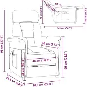 vidaXL Massagestoel Bruin 96.5 x 70.5 x 95 cm Microvezel