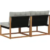 vidaXL 2 st Buiten Midden Sofa Massief Acacia Hout Naturel