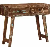 vidaXL Wandtafel 90x32x75 cm massief gerecycled hout