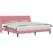 vidaXL Bedframe met hoofdeinde Roze 180 x 200 cm Fluweel