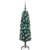 vidaXL Kunstkerstboom Groen 120 cm PVC en Staal en Kunststof