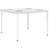 vidaXL Eettafel, wit, 110 x 110 x 75 cm, massief grenenhout