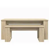vidaXL Koffietafel Set 2 st Sonoma Eik 100 x 50 x 42 cm Bewerkt hout