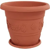 vidaXL Plantenpotten 24 st Baksteenrood Ø 39 x 32 cm Kunststof