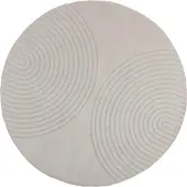 vidaXL Binnen kleed GALATI Crèmekleurig Ø 120 CM Polyester