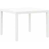 vidaXL Tuintafel, wit, 100 x 100 x 73 cm, polyrotan