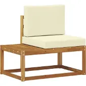 vidaXL Buiten eindsofa 2 Stuk Natuurlijk en Crème Massief Acacia Hout