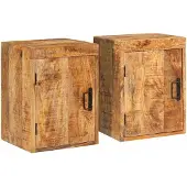 vidaXL Nachtkastje 2 st Bruin 35 x 33 x 48 cm Massief Mango Hout