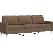 vidaXL Driezitsbank 210 cm stof bruin