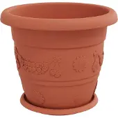 vidaXL Plantenpotten 6 st Baksteenrood Ø 34 x 28 cm Kunststof