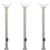 vidaXL Bolderverlichting met stopcontact 3 stuks 120 cm RVS IP44