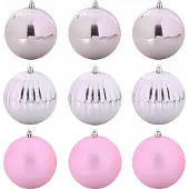 vidaXL Kerstbal Set XL 9 st Roze Ø 15 cm Kunststof
