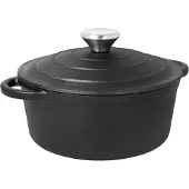 Brunbeste Gietijzeren Braadpan - 5.9 l - 28 cm - Kookpot Met Deksel - Zwart