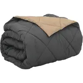 vidaXL Volledig Jaar Dekbed Antraciet en Taupe 220 x 240 cm Microvezel