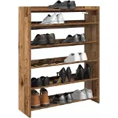 vidaXL Schoenenrek 80x25x100 cm bewerkt hout oud houtkleurig