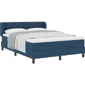 vidaXL Boxspring bed met hoofdeinde Blauw 160 x 200 cm Stof