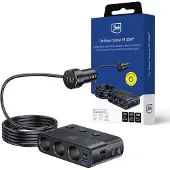 3MK Car Power Splitter 120W Pd Qc Pps Usb 3A1C3Socket Black