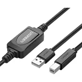 UGREEN Actieve USB 2.0 A-B kabel, US122, voor printer, 15 meter (zwart)
