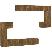 vidaXL Tv-wandmeubel bewerkt hout gerookt eikenkleurig
