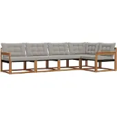 vidaXL Buiten bank set 5 st Natuurlijk en Licht Grijs