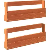 vidaXL Schoenenrekken 2 st 59x8,5x23,5 cm massief grenenhout wasbruin