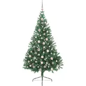 vidaXL Kunststof Voorverlichte Kerstboom met 300 LED Groen 210 cm PVC