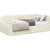 vidaXL Hoek Bed Frame Crème 90 x 190 cm Fluweel